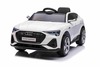 Electric Ride-on car Audi E-tron Sportback 12V, white, wide single seat with three-point seat belt, 