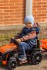 Electric Tractor FARMER with ladle, orange, rear-wheel drive, 6V battery, Plastic wheels, wide seat,