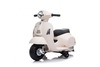 Electric Ride-on Scooter Vespa GTS, white, with auxiliary wheels, Licensed, Lithium battery, Leather