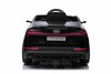 Electric Ride-on car Audi E-tron Sportback 12V, black, wide single seat with three-point seat belt, 
