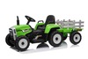 Electric Tractor WORKERS with trailer, green, Rear wheel drive, Lithium Battery, Plastic wheels, wid