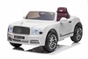 Electric ride-on car Bentley Mulsanne 12V, white, Leatherette seat, 2.4 GHz remote control, Eva whee