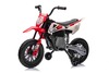 Electric Ride-on MOTOCROSS, Red, 12V battery, EVA soft wheels, Leather seat, 2 x 25W Engine, Suspens