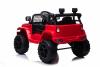 Auto elettrica fuoristrada con trazione posteriore, rossa, batteria 12V, chassis rialzato, sedile am