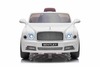 Electric ride-on car Bentley Mulsanne 12V, white, Leatherette seat, 2.4 GHz remote control, Eva whee