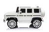 Electric Ride-on car Mercedes G500 12V, white, 2.4 GHz remote control, USB / SD Input, Rear suspensi