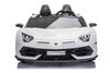 Electric Ride on Car Lamborghini Aventador 12V for two users, White, Vertical opening doors, 2 x 12V