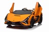 Electric Ride-on car Lamborghini Sian 4X4, orange, 12V, 2.4 GHz remote control, USB / AUX Input, Blu