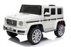 Electric Ride-on car Mercedes G500 12V, white, 2.4 GHz remote control, USB / SD Input, Rear suspensi