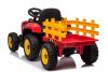 Electric Tractor WORKERS with trailer, red, Rear wheel drive, Lithium Battery, Plastic wheels, wide 