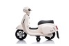 Electric Ride-on Scooter Vespa GTS, white, with auxiliary wheels, Licensed, Lithium battery, Leather