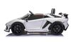 Electric Ride on Car Lamborghini Aventador 12V for two users, White, Vertical opening doors, 2 x 12V