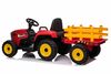 Electric Tractor WORKERS with trailer, red, Rear wheel drive, Lithium Battery, Plastic wheels, wide 