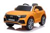 Audi Q8 elektromos kisautó gyerekeknek 12V | Eredeti licenc | Narancssárga | Bőr ülés | Nyitható ajtók | 2 × 25 W motor
