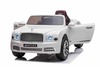 Electric ride-on car Bentley Mulsanne 12V, white, Leatherette seat, 2.4 GHz remote control, Eva whee