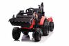 Electric tractor TOP-WORKER 12V with buckets and trailer, Single seat, red, soft PU seat, MP3 Player