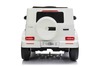 Electric Ride-on car Mercedes G500 12V, white, 2.4 GHz remote control, USB / SD Input, Rear suspensi