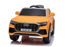Audi Q8 elektromos kisautó gyerekeknek 12V | Eredeti licenc | Narancssárga | Bőr ülés | Nyitható ajtók | 2 × 25 W motor