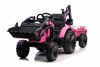 Electric tractor TOP-WORKER 12V with buckets and trailer, Single seat, pink, soft PU seat, MP3 Playe