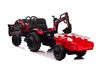 Electric tractor TOP-WORKER 12V with buckets and trailer, Single seat, red, soft PU seat, MP3 Player