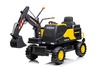 Electric ride-on car Volvo Excavator 12V with front digger ladle, Single seat, yellow, soft leathere