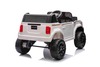 Electric ride-on car Toyota Landcruiser 12V, white, wide single seat, 2.4 GHz remote control, USB / 