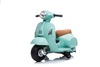 Electric Ride-on Scooter Vespa GTS, teal, with auxiliary wheels, Licensed, Lithium battery, Leather 