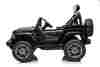 Jeep per bambini 4x4, Nero, sedile in ecopelle a due posti, radio con Bluetooth e ingresso USB