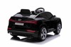 Electric Ride-on car Audi E-tron Sportback 12V, black, wide single seat with three-point seat belt, 