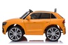 Audi Q8 elektromos kisautó gyerekeknek 12V | Eredeti licenc | Narancssárga | Bőr ülés | Nyitható ajtók | 2 × 25 W motor