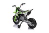 Electric Ride-on MOTOCROSS, Green, 12V battery, EVA soft wheels, Leather seat, 2 x 25W Engine, Suspe