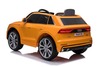 Audi Q8 elektromos kisautó gyerekeknek 12V | Eredeti licenc | Narancssárga | Bőr ülés | Nyitható ajtók | 2 × 25 W motor