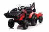Electric tractor TOP-WORKER 12V with buckets and trailer, Single seat, red, soft PU seat, MP3 Player