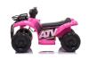 Electric QUAD MINI 6V, Pink, MP3 player with USB / AUX input, 1 X 25W Engine, 6V / 4Ah battery, func