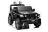 Jeep per bambini 4x4, Nero, sedile in ecopelle a due posti, radio con Bluetooth e ingresso USB