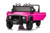 Electric Ride-on car Land Rover Defender 110 SVX 12V, pink, 4X4 drive, LED lights, front and rear wh