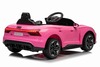Electric Ride-on car Audi RS E-tron GT 12V, pink, wide single seat, 2.4 GHz remote control, USB / AU