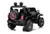Jeep per bambini 4x4, Nero, sedile in ecopelle a due posti, radio con Bluetooth e ingresso USB