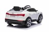 Electric Ride-on car Audi E-tron Sportback 12V, white, wide single seat with three-point seat belt, 