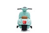 Electric Ride-on Scooter Vespa GTS, teal, with auxiliary wheels, Licensed, Lithium battery, Leather 
