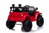 Auto elettrica fuoristrada con trazione posteriore, rossa, batteria 12V, chassis rialzato, sedile am
