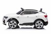 Electric Ride-on car Audi E-tron Sportback 12V, white, wide single seat with three-point seat belt, 