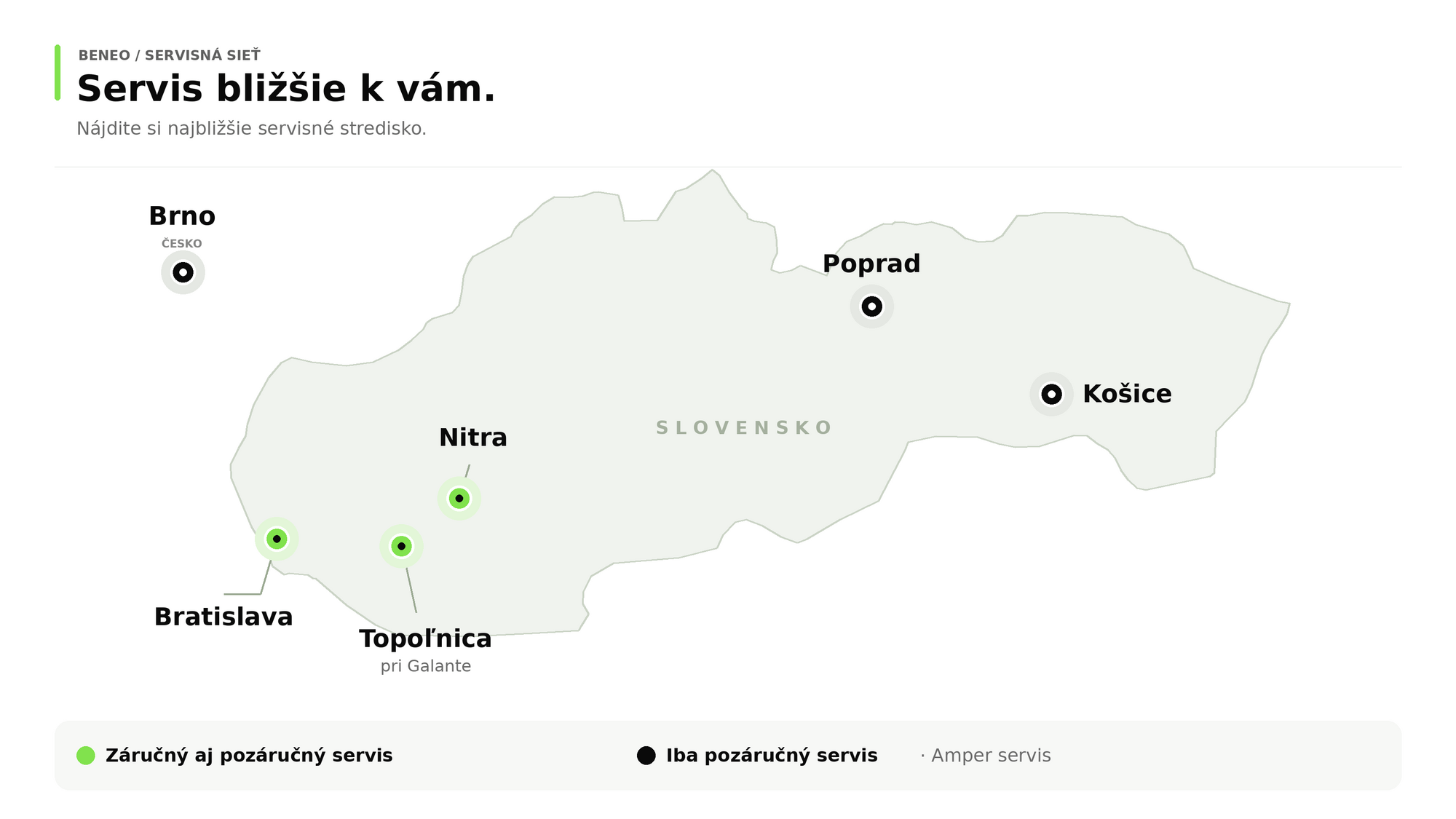 mapa servisov beneo motors