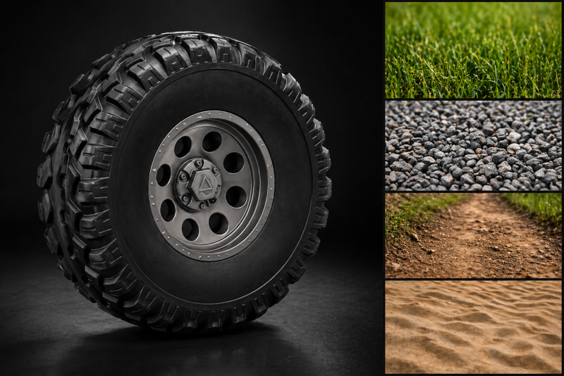 Massive 40 cm EVA Wheels — Built for Real Off-Road