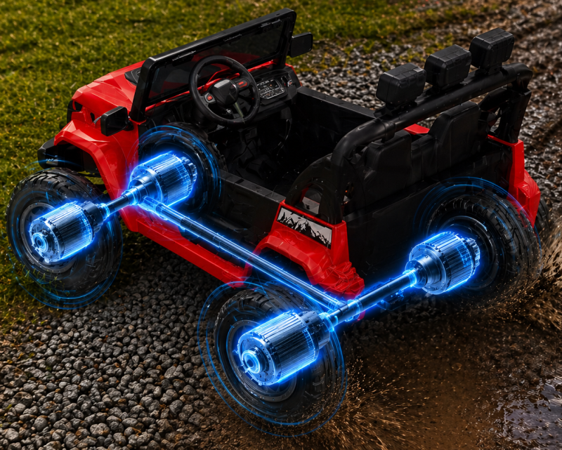 Powerful 4×4 Drive with Four 55W Motors