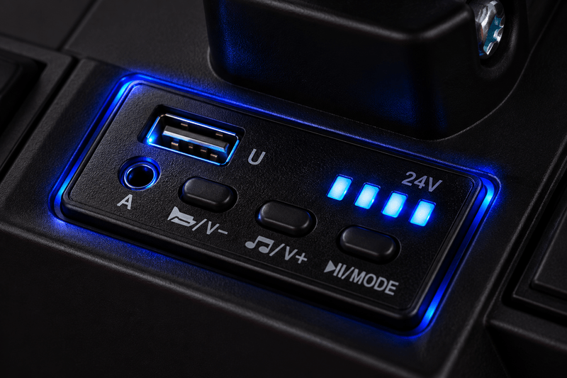 Lettore MP3 e indicatore del livello di carica