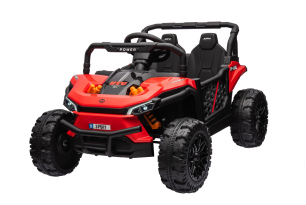Electric ride-on car UTV Small 12V, red, Rear wheel drive, 12V battery, Plastic wheels, Wide double 