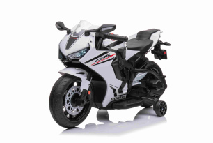 Elektrische kindermotor HONDA CBR 1000RR, gelicentieerd, 12V accu, kunstlederen zitting, plastic wie