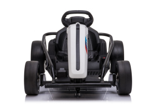 Drift Kart DRIFT-CAR 24V, White, Smooth Drift wheels, 2 x 350W Motor, Drift mode at 13 Km / h, 24V B