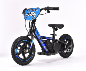 Elektro Laufrad für Kinder RIRIBIKE RTX3 24V (12"), Blau, Lithium-Akku, 100-W-Motor, Scheibenbremse